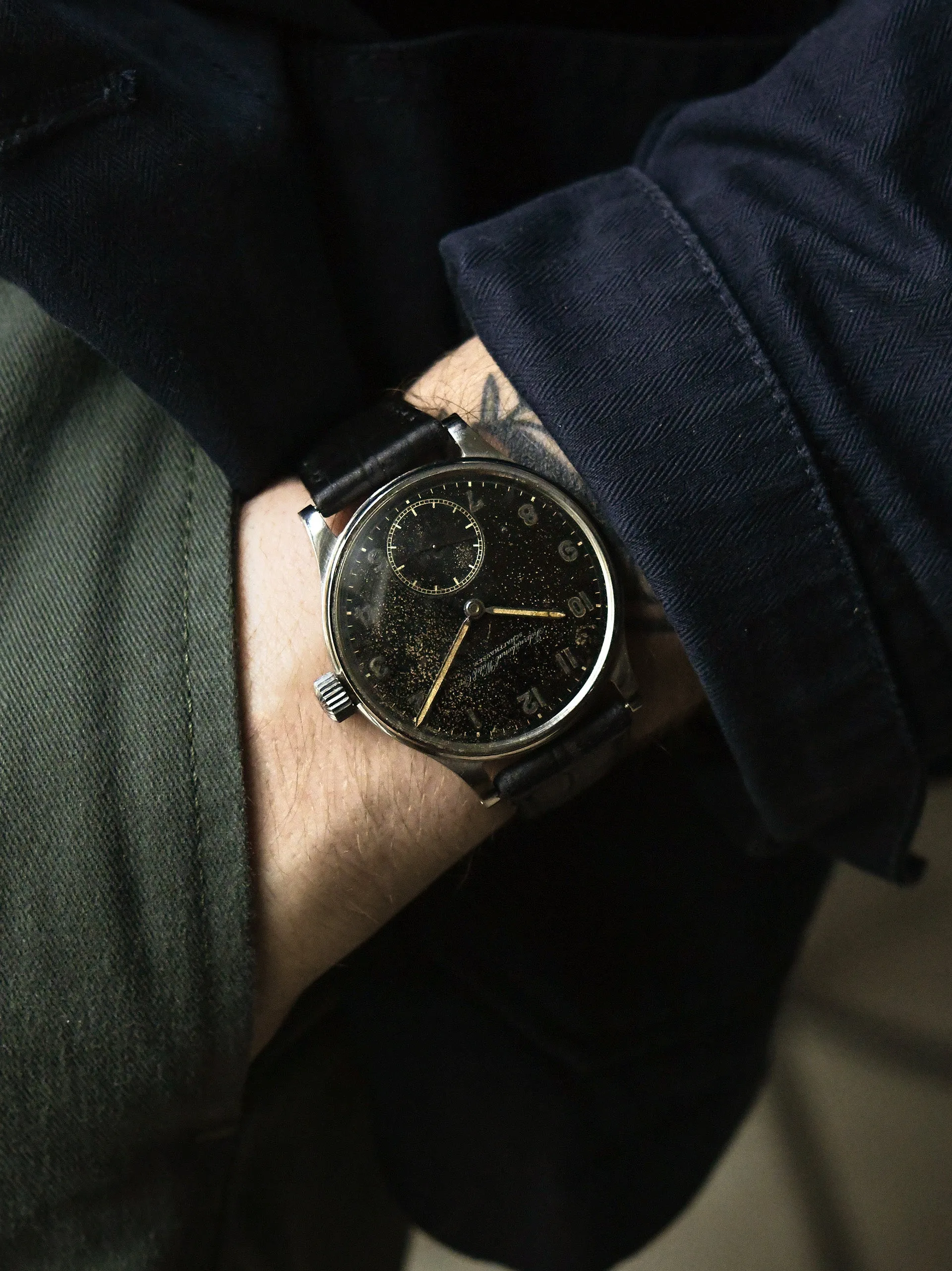 1943 IWC Portuguese (Ref. 325) Cal. 74 "Starry Night" Dial W/ IWC Certificate of Authenticity