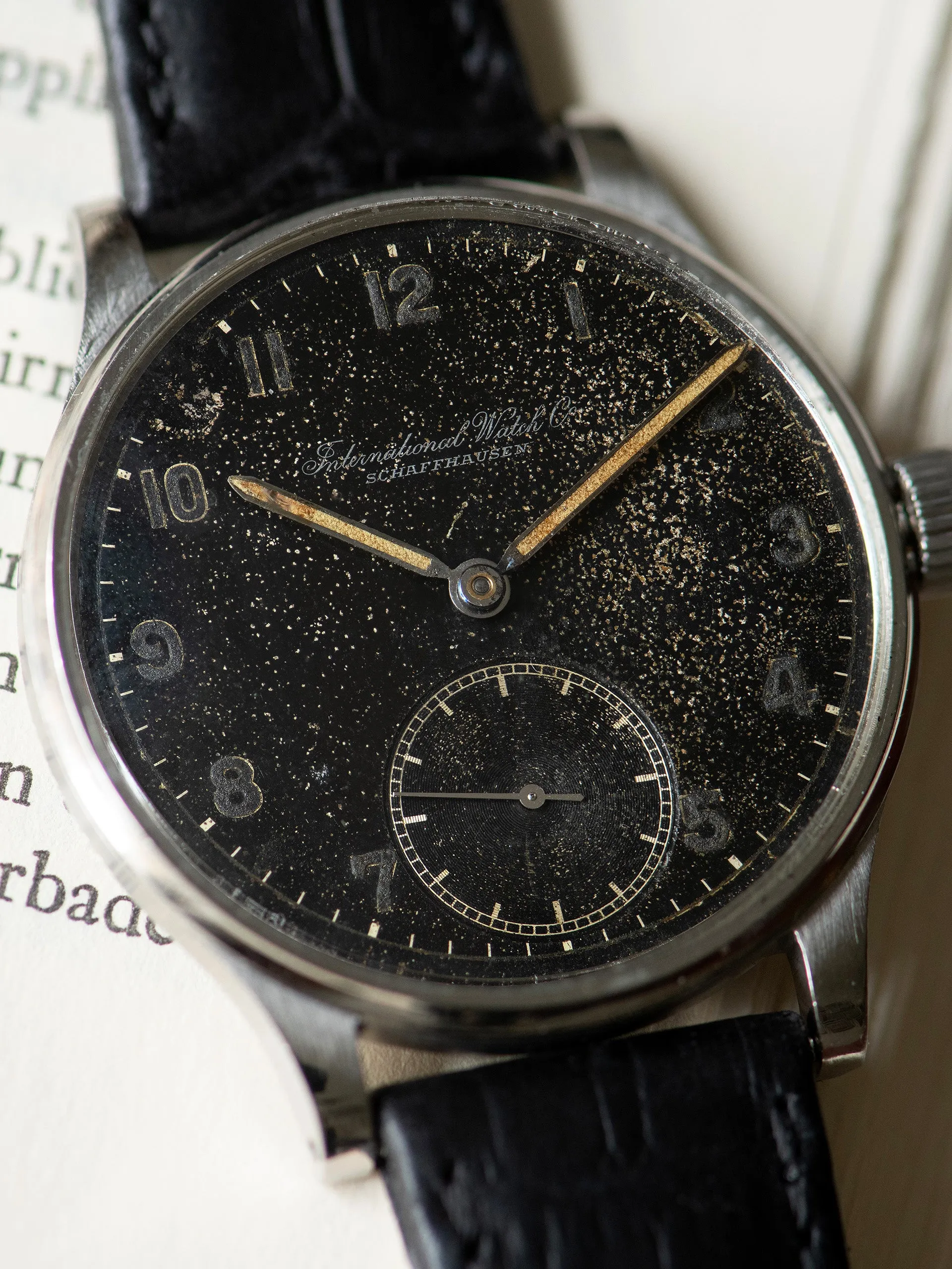 1943 IWC Portuguese (Ref. 325) Cal. 74 "Starry Night" Dial W/ IWC Certificate of Authenticity