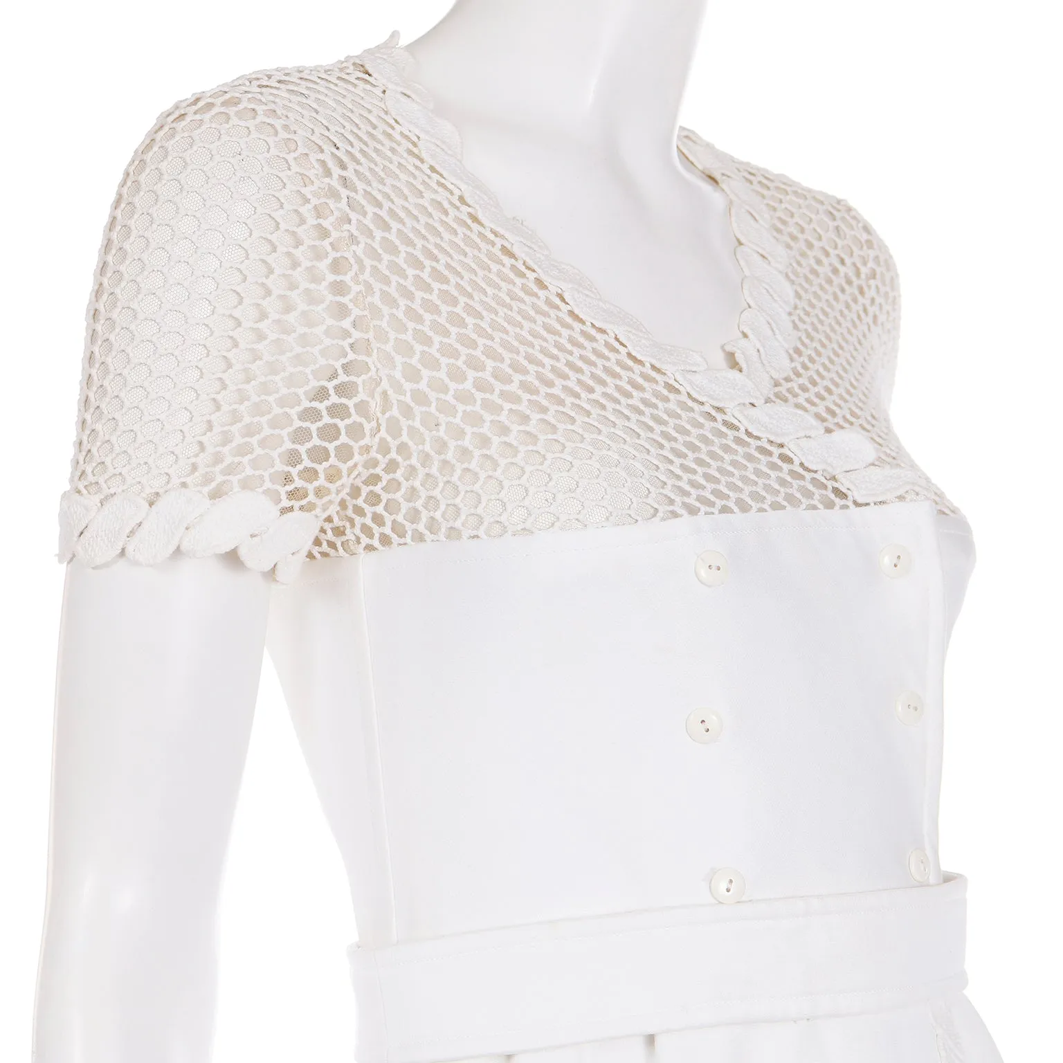1960s Andre Courreges Space Age White Vintage Dress