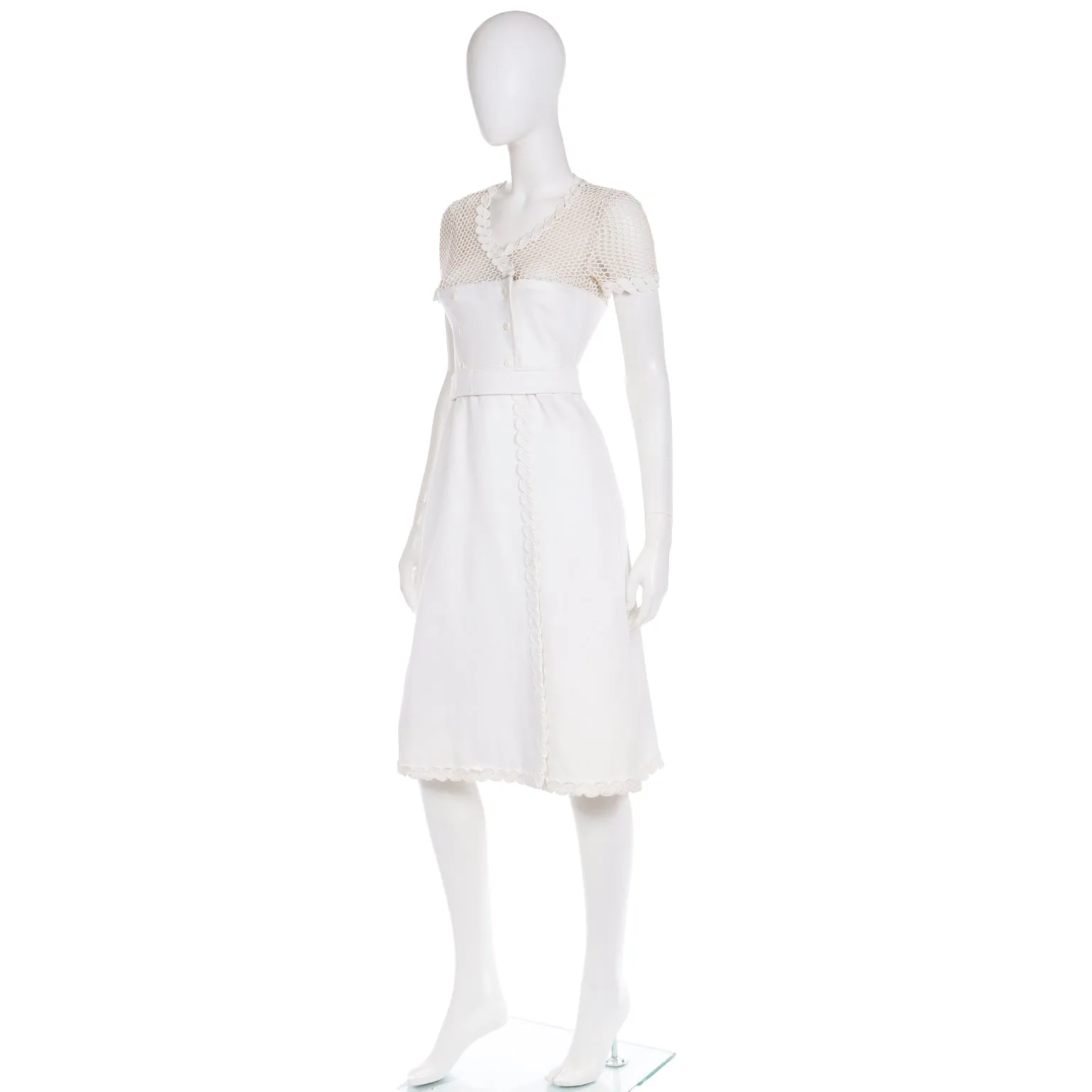 1960s Andre Courreges Space Age White Vintage Dress