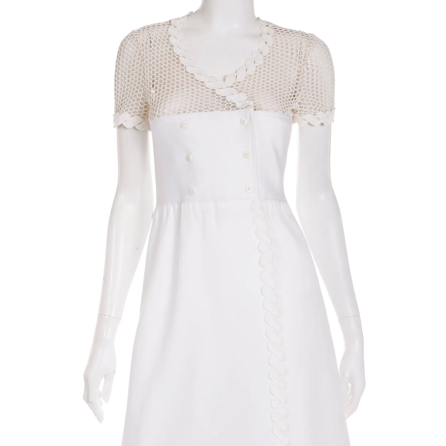 1960s Andre Courreges Space Age White Vintage Dress