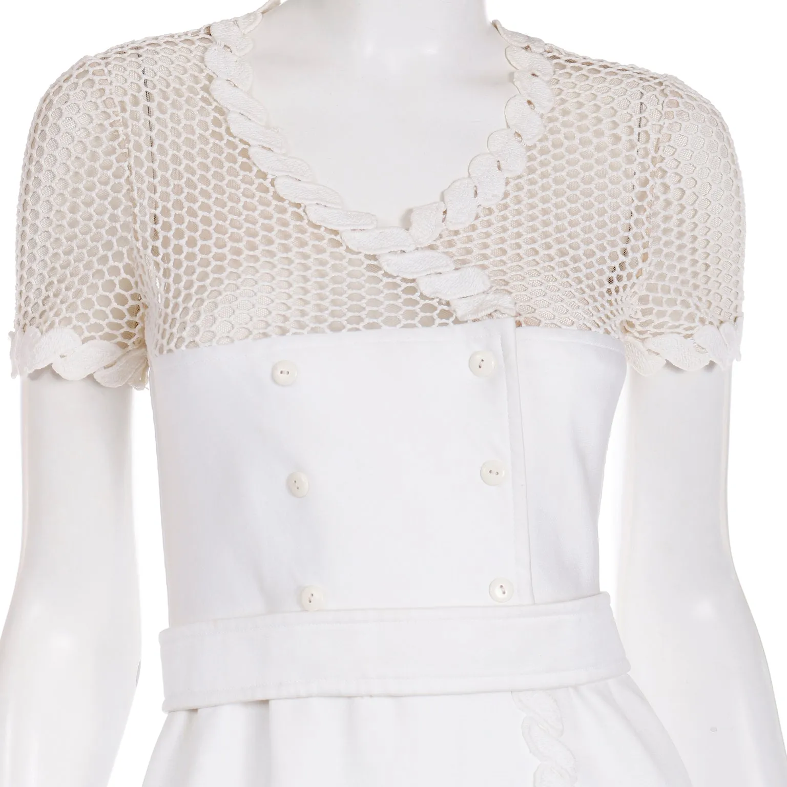 1960s Andre Courreges Space Age White Vintage Dress