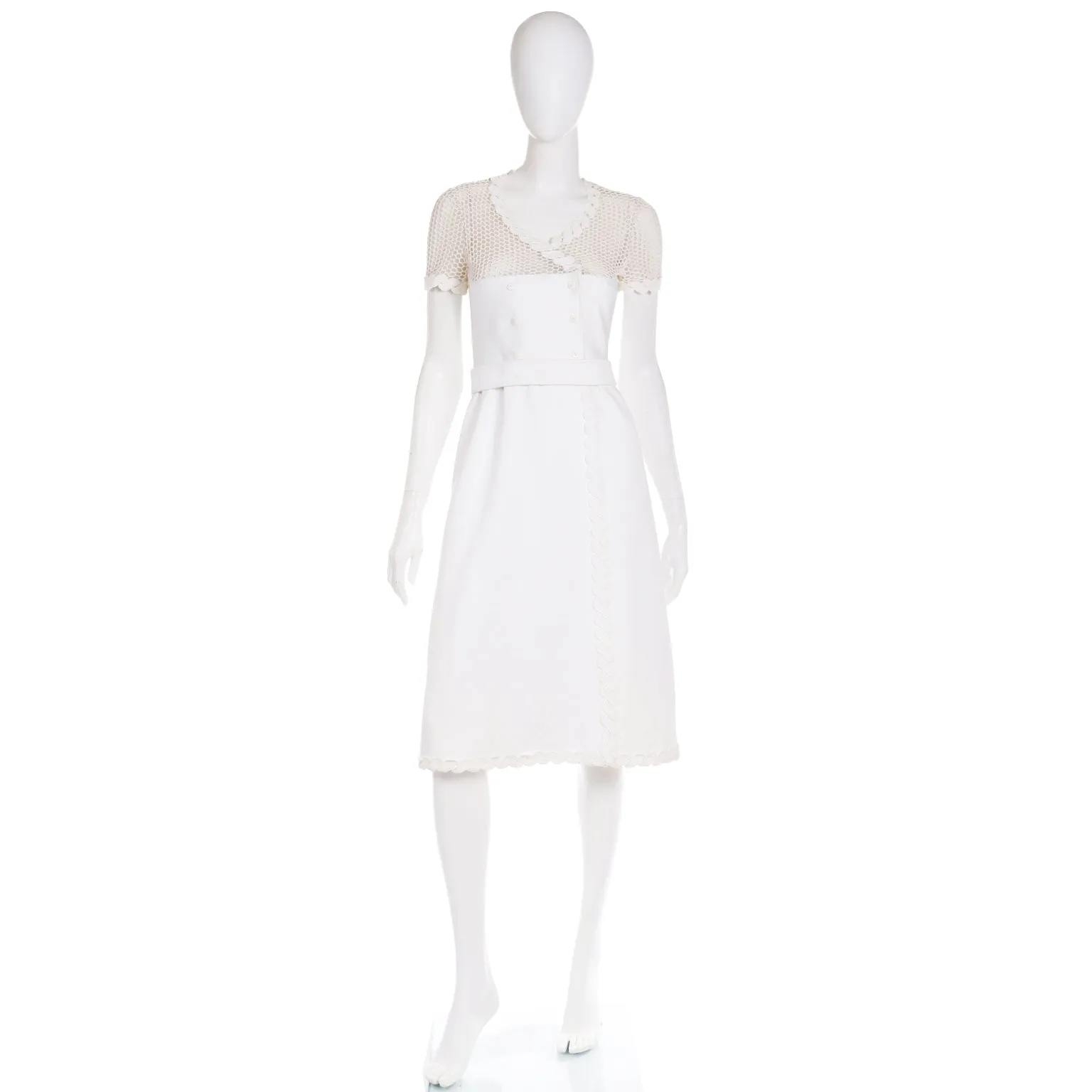 1960s Andre Courreges Space Age White Vintage Dress
