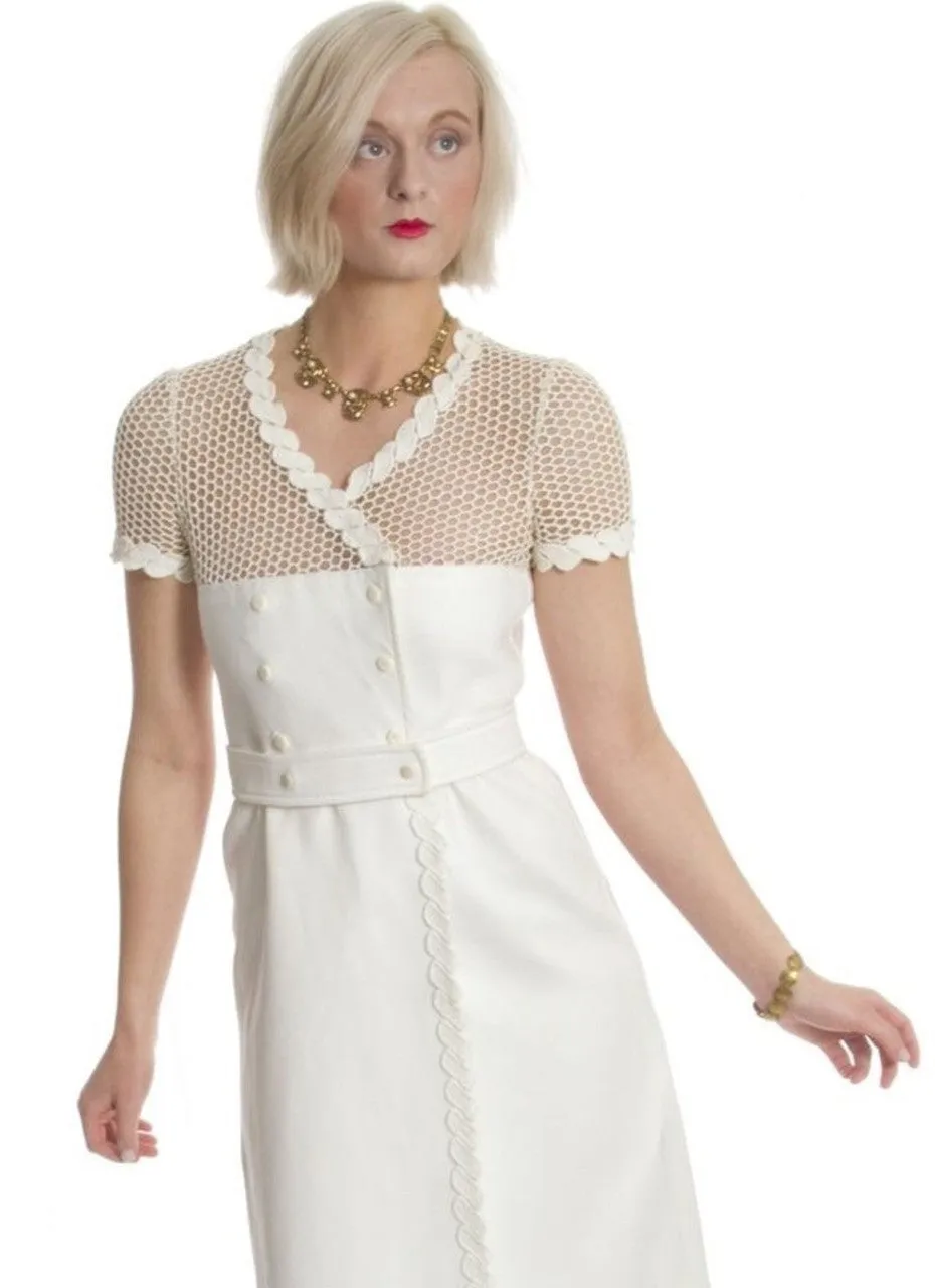 1960s Andre Courreges Space Age White Vintage Dress