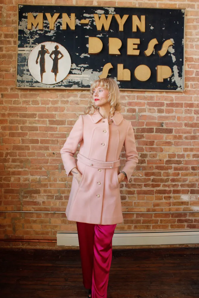 1960s Don Sophisticates Pink Wool Coat - S/M