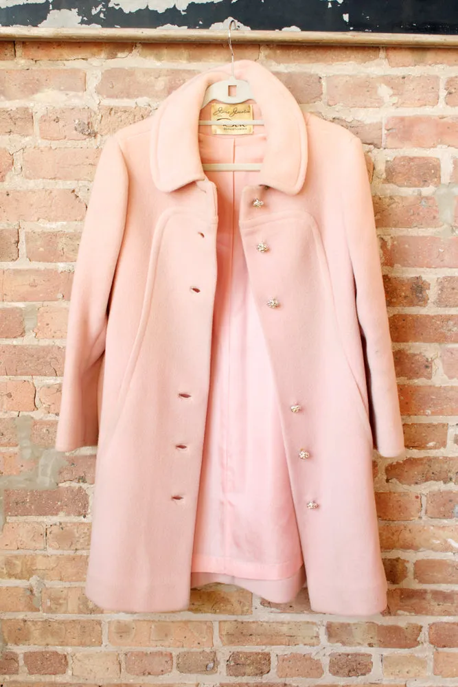 1960s Don Sophisticates Pink Wool Coat - S/M