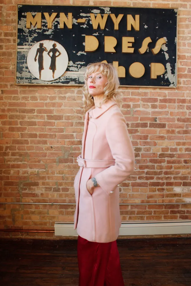 1960s Don Sophisticates Pink Wool Coat - S/M