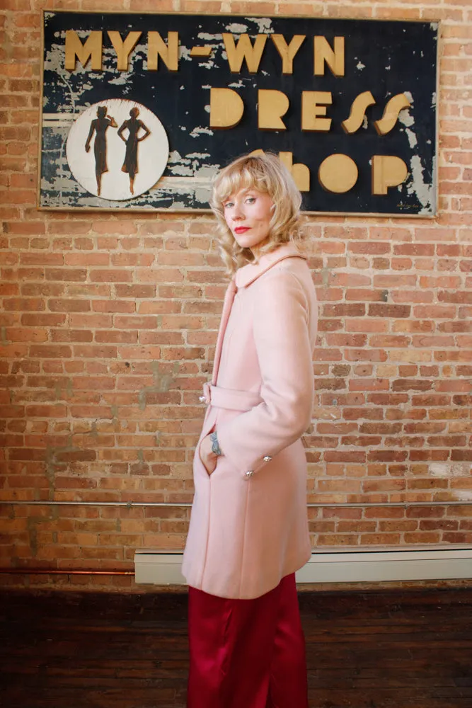 1960s Don Sophisticates Pink Wool Coat - S/M