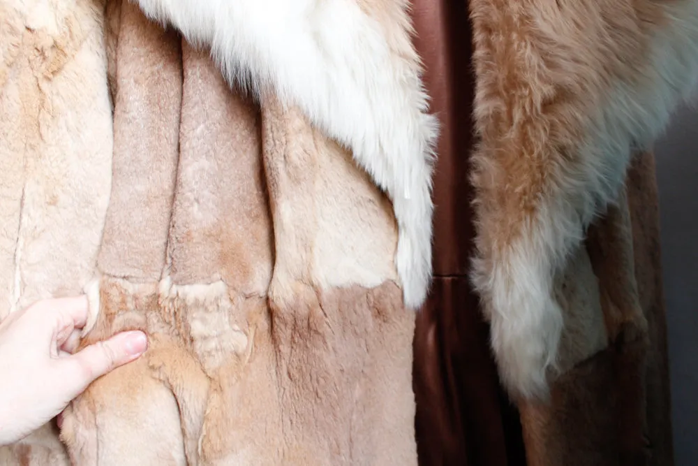 1970s Blonde Guanaco Fur Wrap Coat - M/L