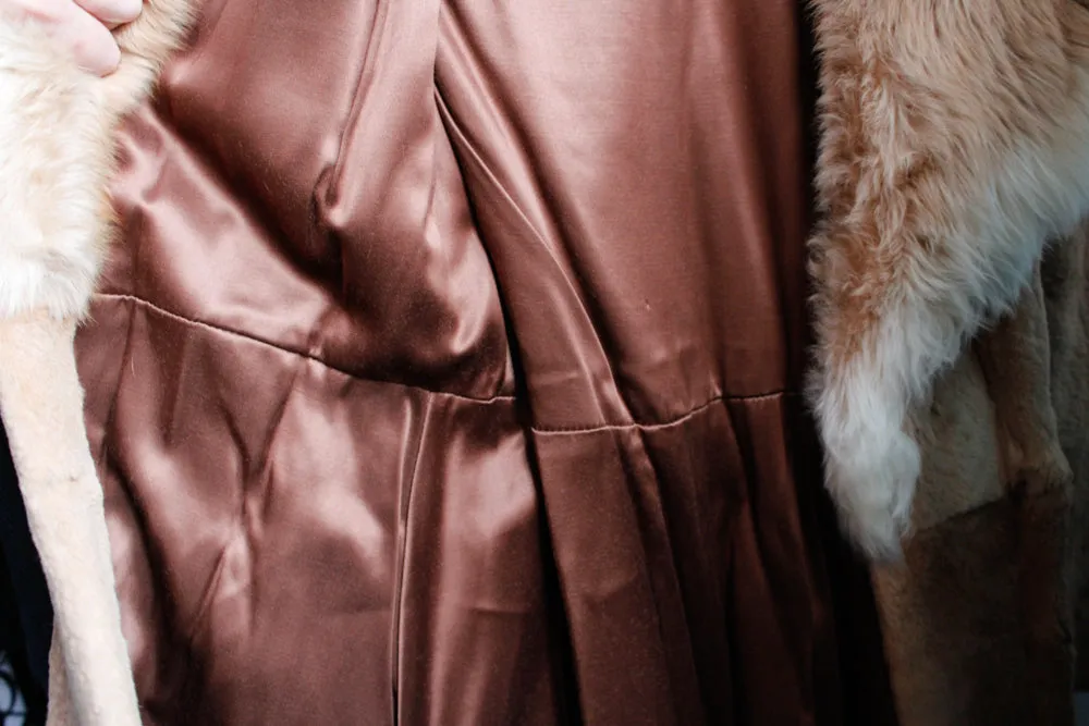1970s Blonde Guanaco Fur Wrap Coat - M/L