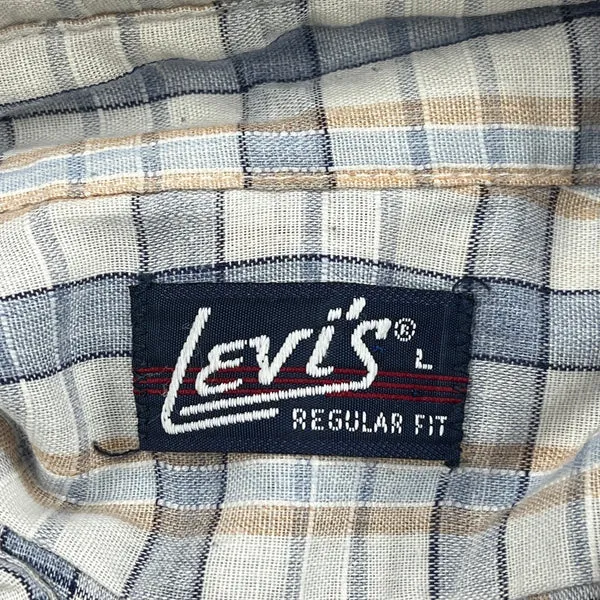 1970S Levis Checked Shirt - Large Multicoloured Cotton