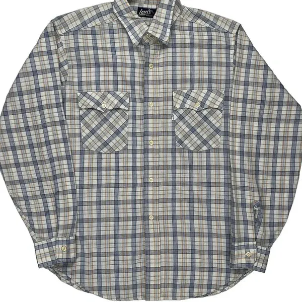 1970S Levis Checked Shirt - Large Multicoloured Cotton