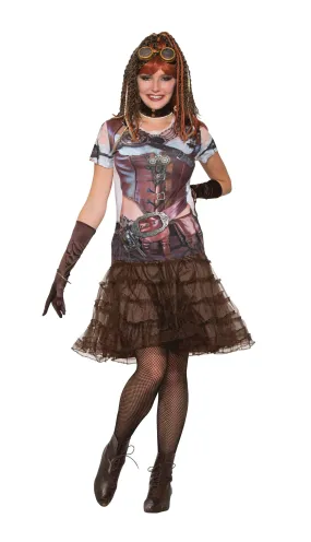 3D Printed T-Shirt Steampunk Gal UK Size 10-14