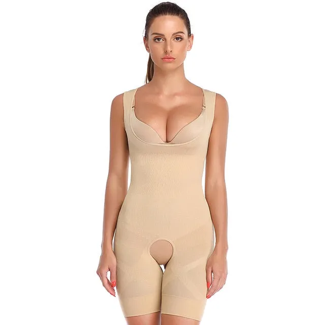 3XL Above Knee Crotchless Full Body Slimming Underwear Plus Size Women