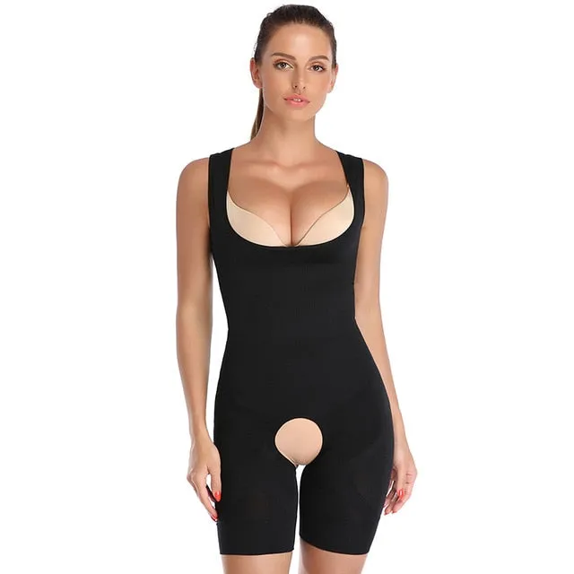 3XL Above Knee Crotchless Full Body Slimming Underwear Plus Size Women