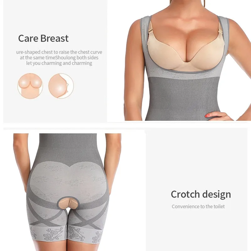 3XL Above Knee Crotchless Full Body Slimming Underwear Plus Size Women