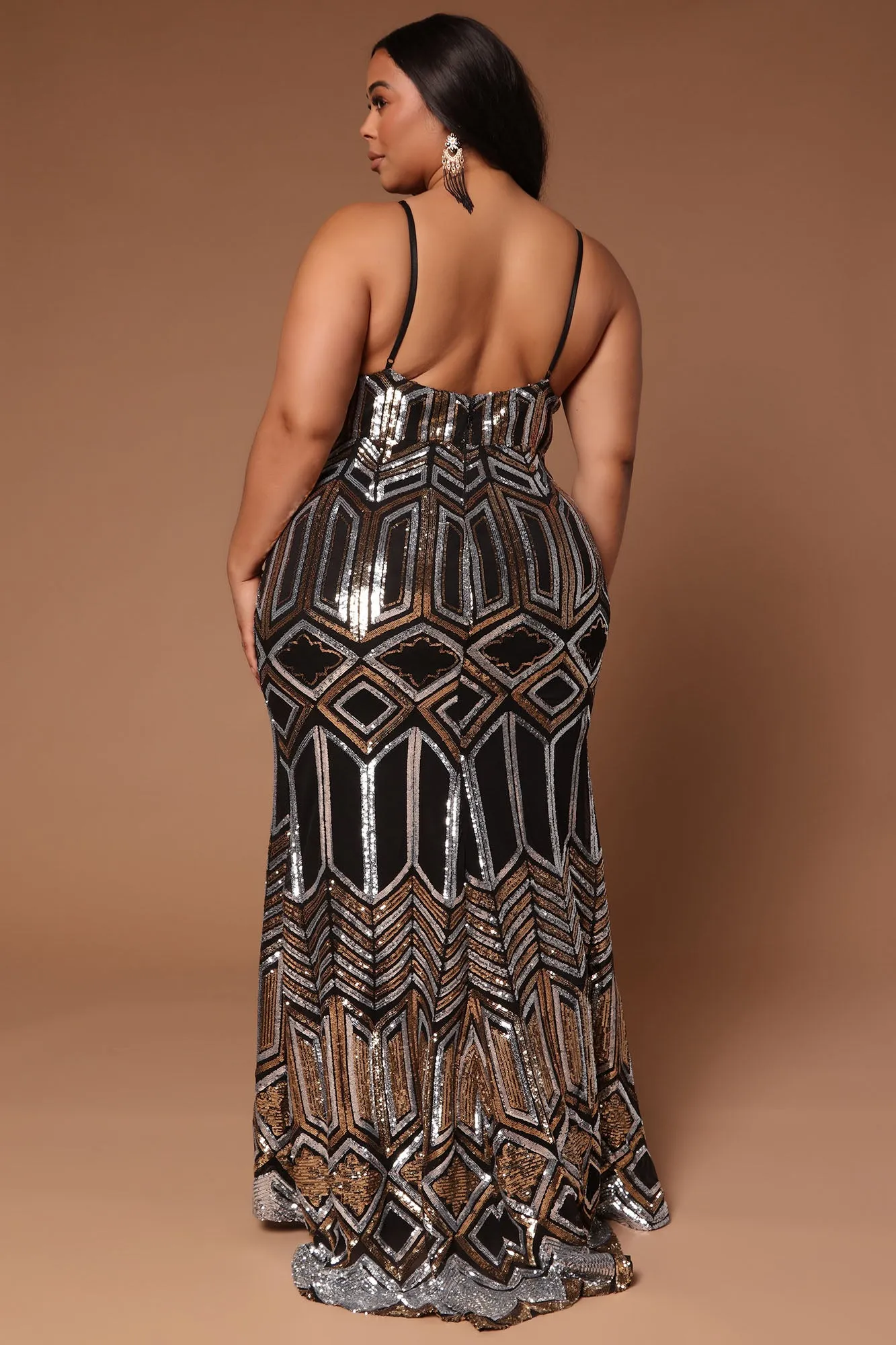 Aliza Sequin Maxi Dress - Black