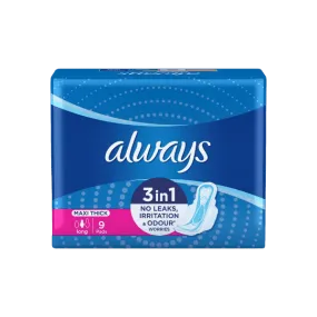 ALWAYS MAXI THICK LONG 3IN1 9 PADS
