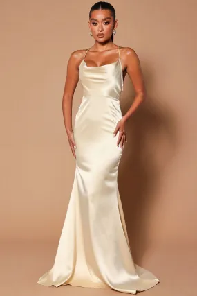 Angelique Satin Maxi Dress - Champagne