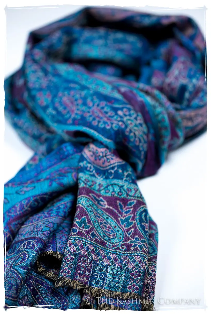 Aurora Paisley Reversible Kashmir Wool Scarf