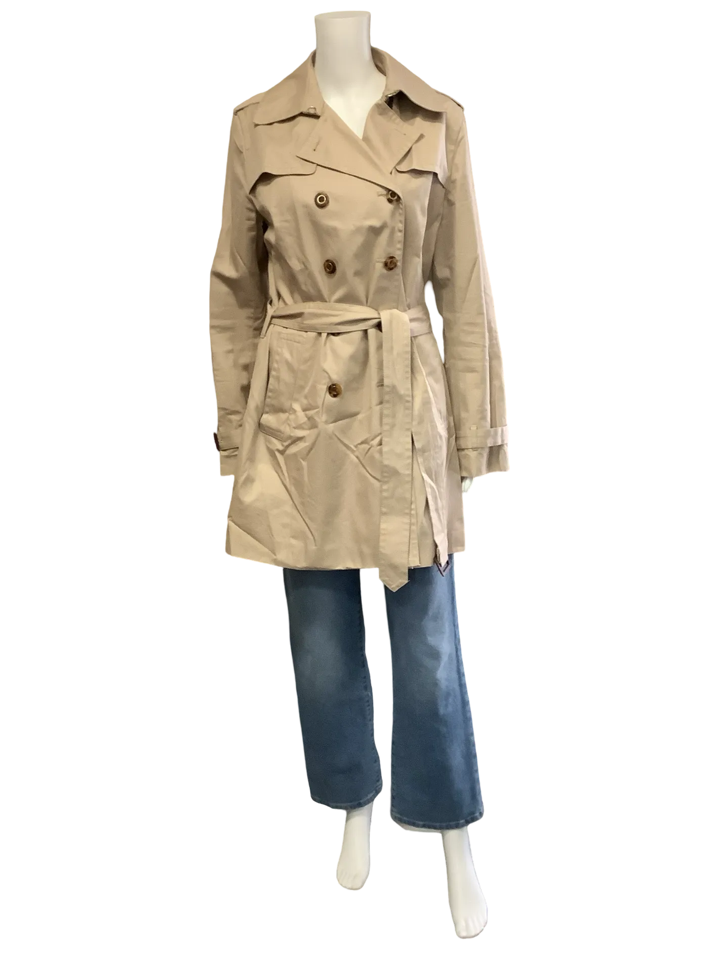 Banana Republic Women's Trench Coat Knee Length Neutral Size: L