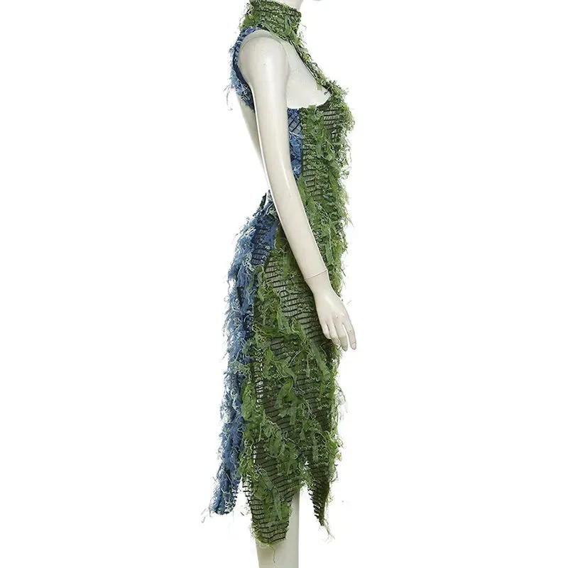 Becca Backless Tassel Maxi Dress