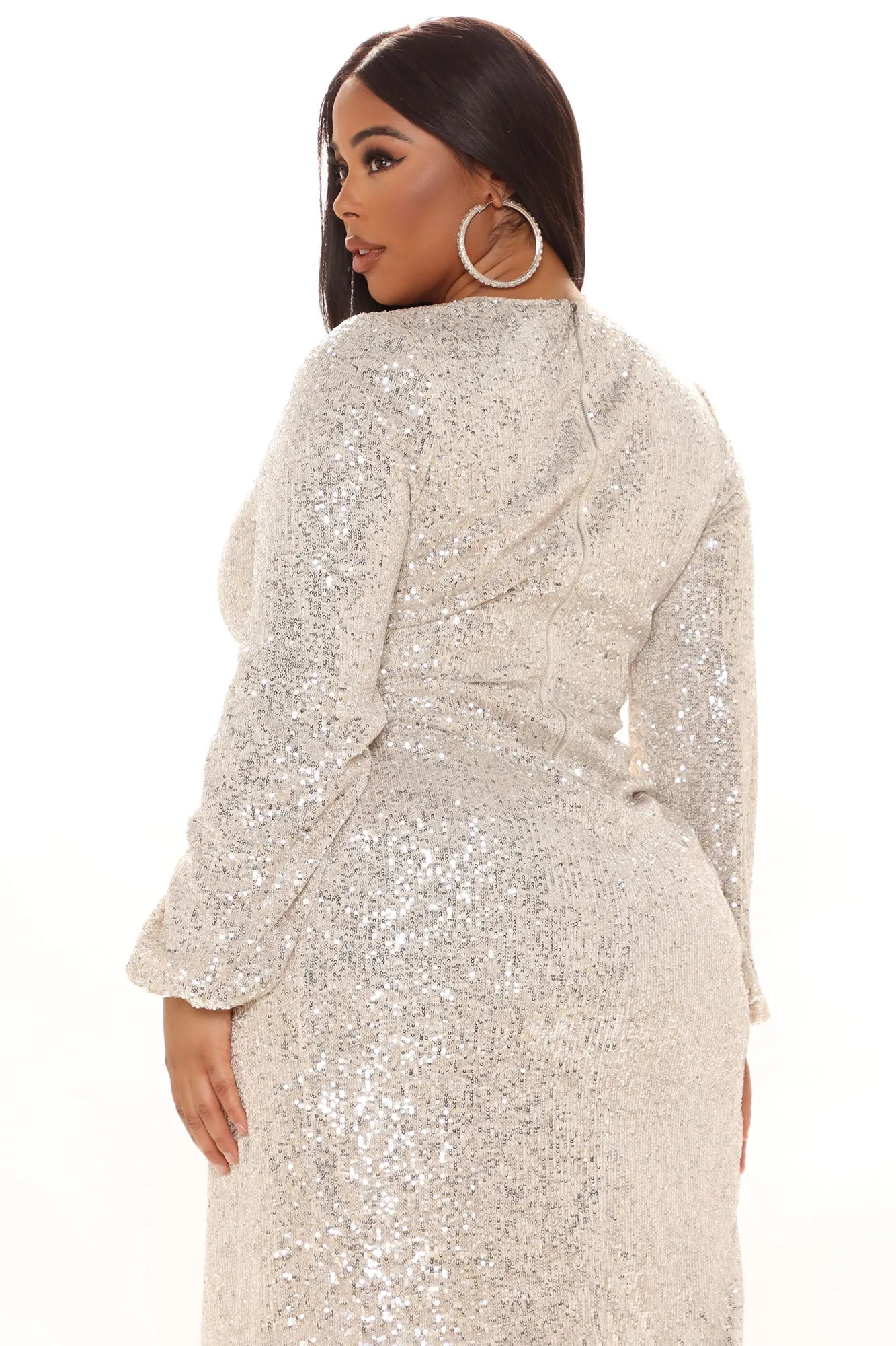 Betting On You Sequin Maxi Dress - Silver