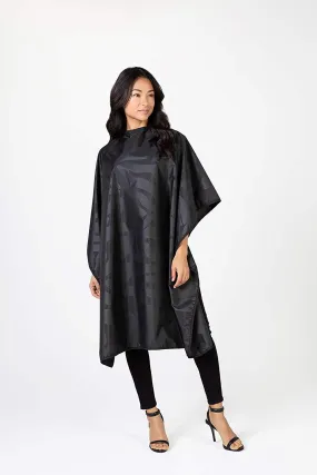 Betty Dain Bleach-proof All Purpose Styling Cape, Material Defends Against Bleach Stains, Color Proof, Chemical Proof, Waterproof, Lightweight Embossed Nylon, Black