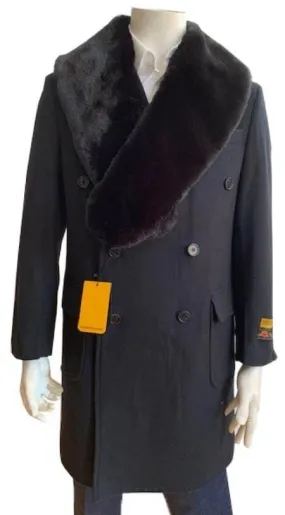 Big and Tall Peacoat - Mens Big and Tall Peacoat - Grey