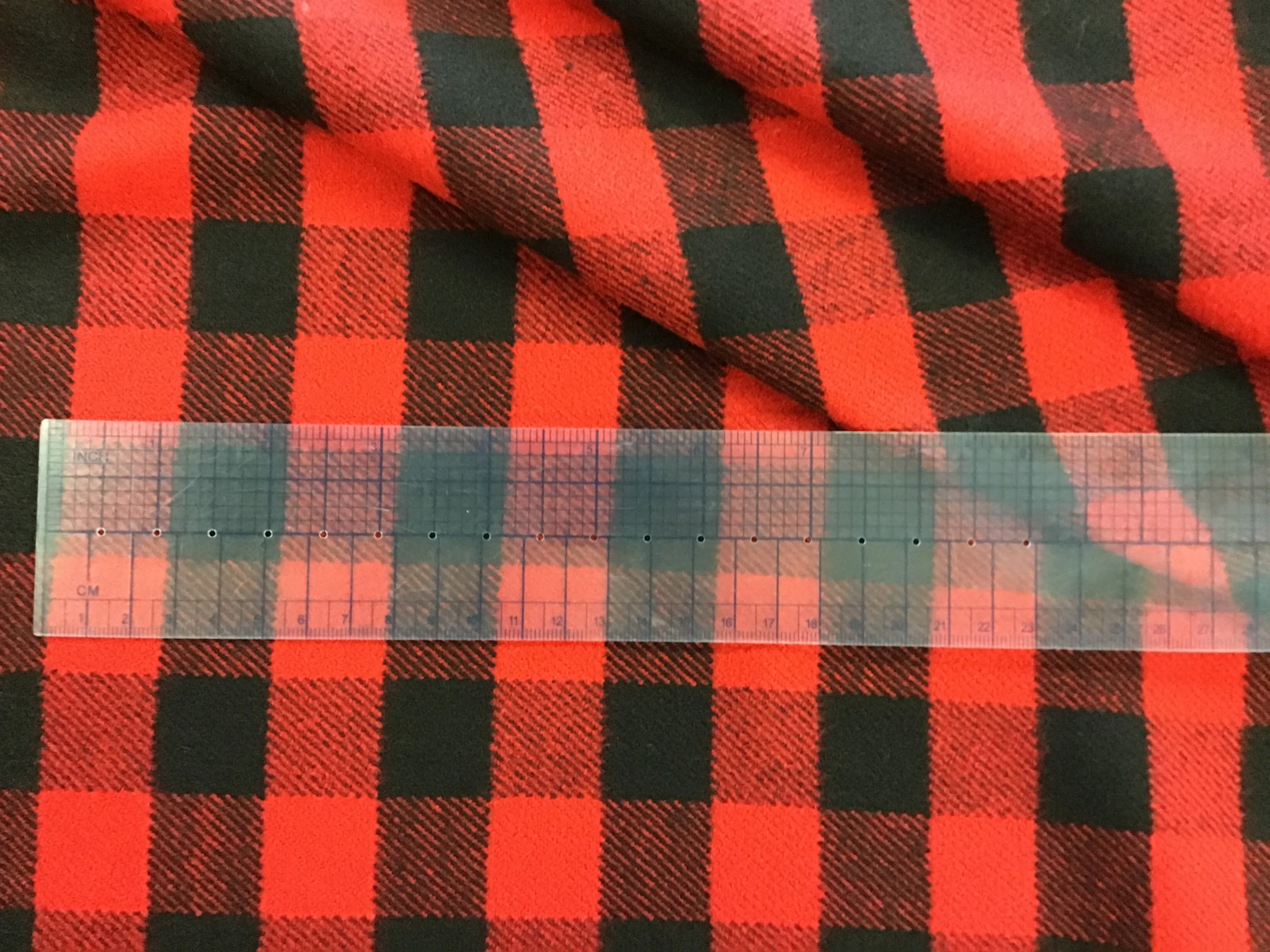 Black and Red Large Canadiana Check 100% Wool