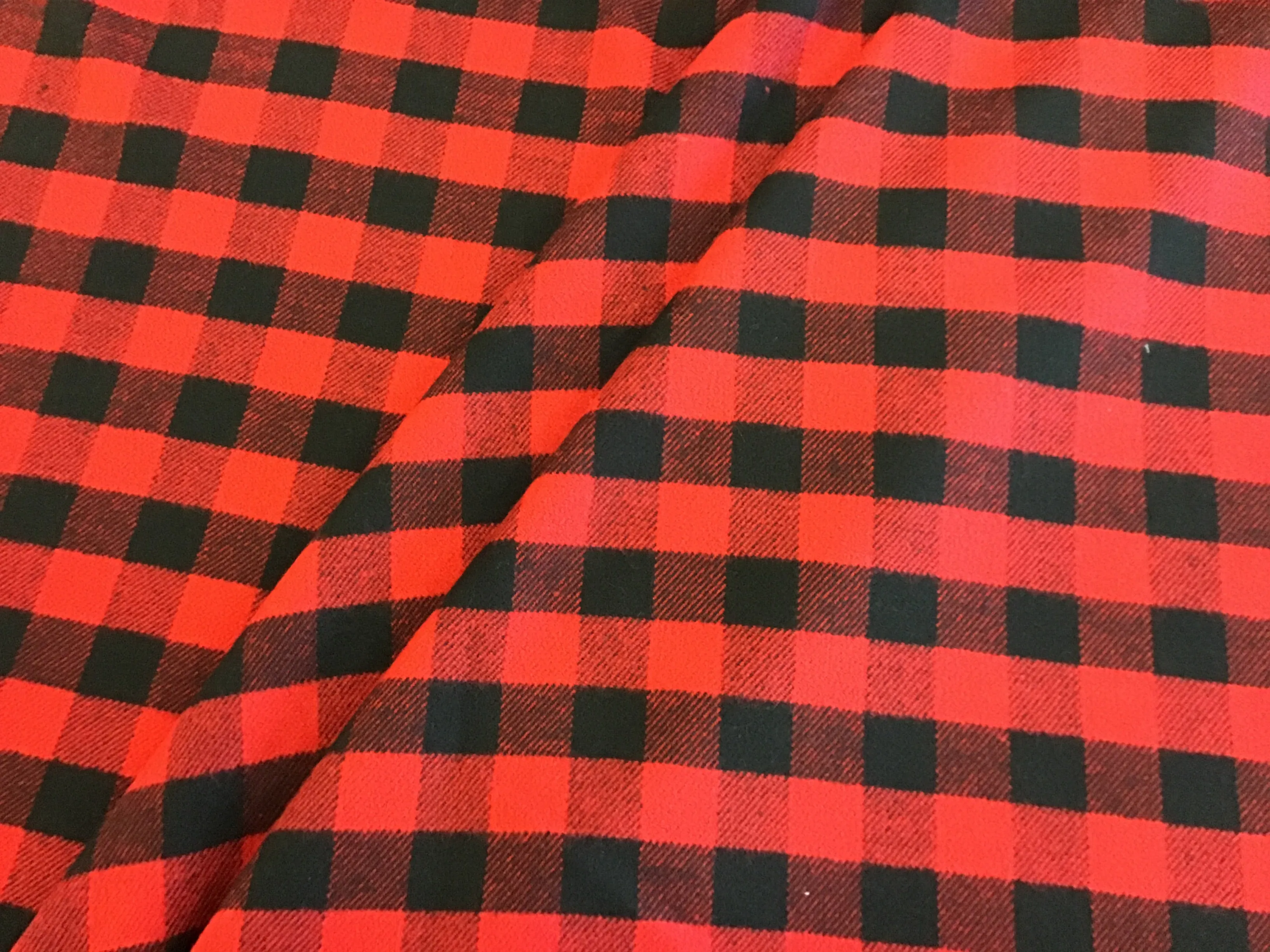 Black and Red Large Canadiana Check 100% Wool
