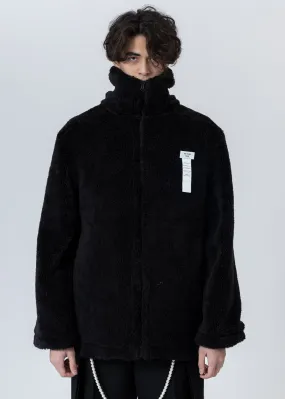 Black Faux Fur Jumper With Pin