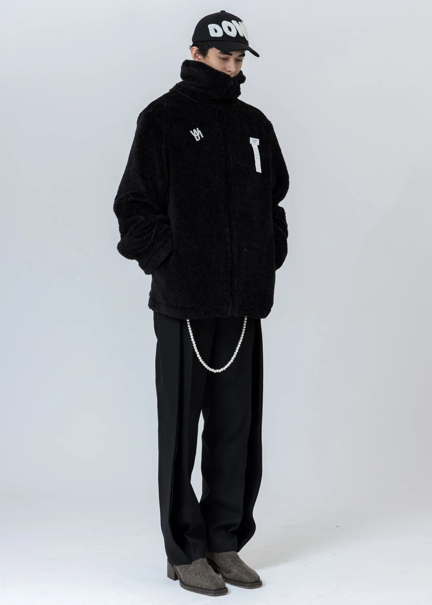 Black Faux Fur Jumper With Pin