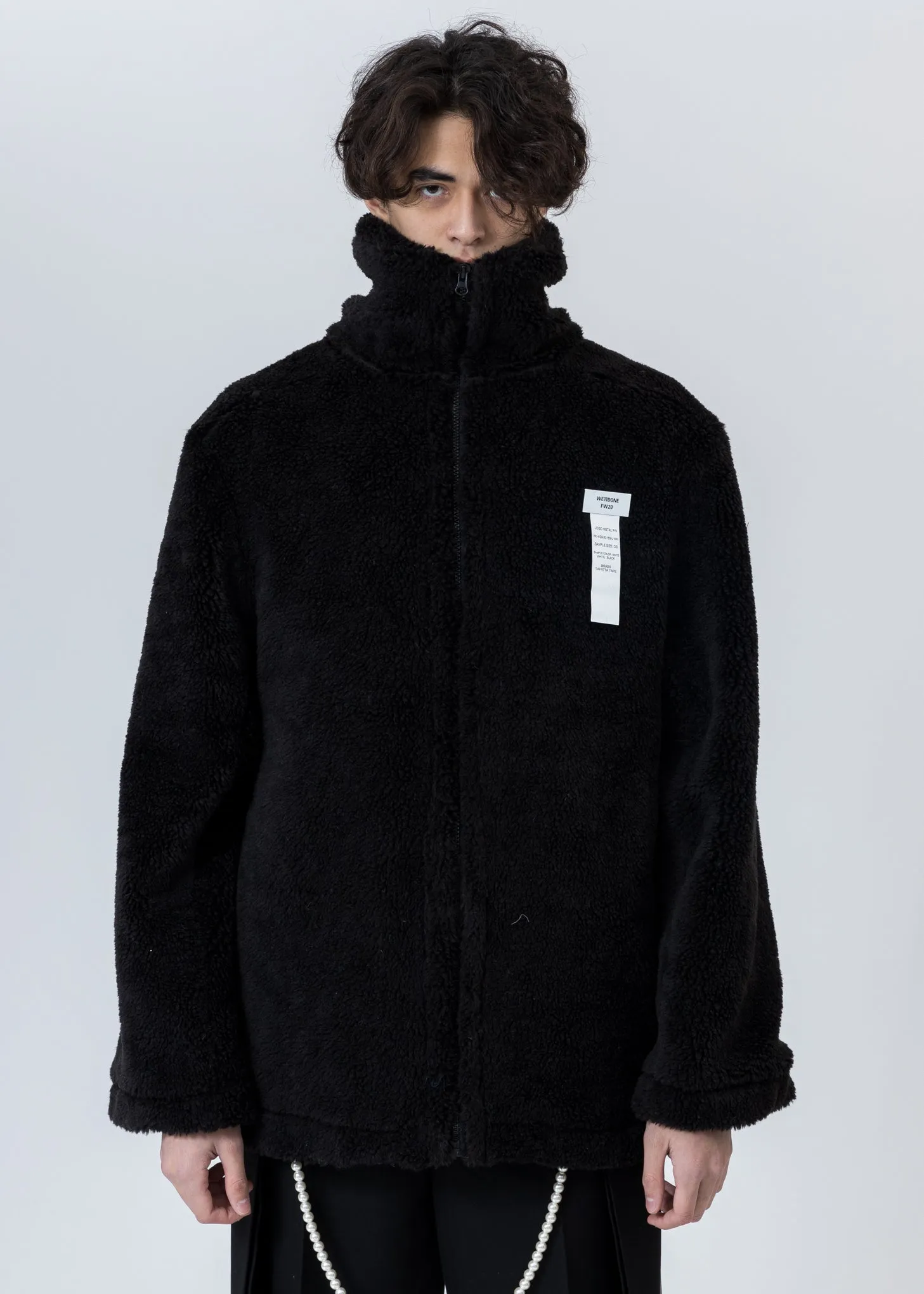 Black Faux Fur Jumper With Pin