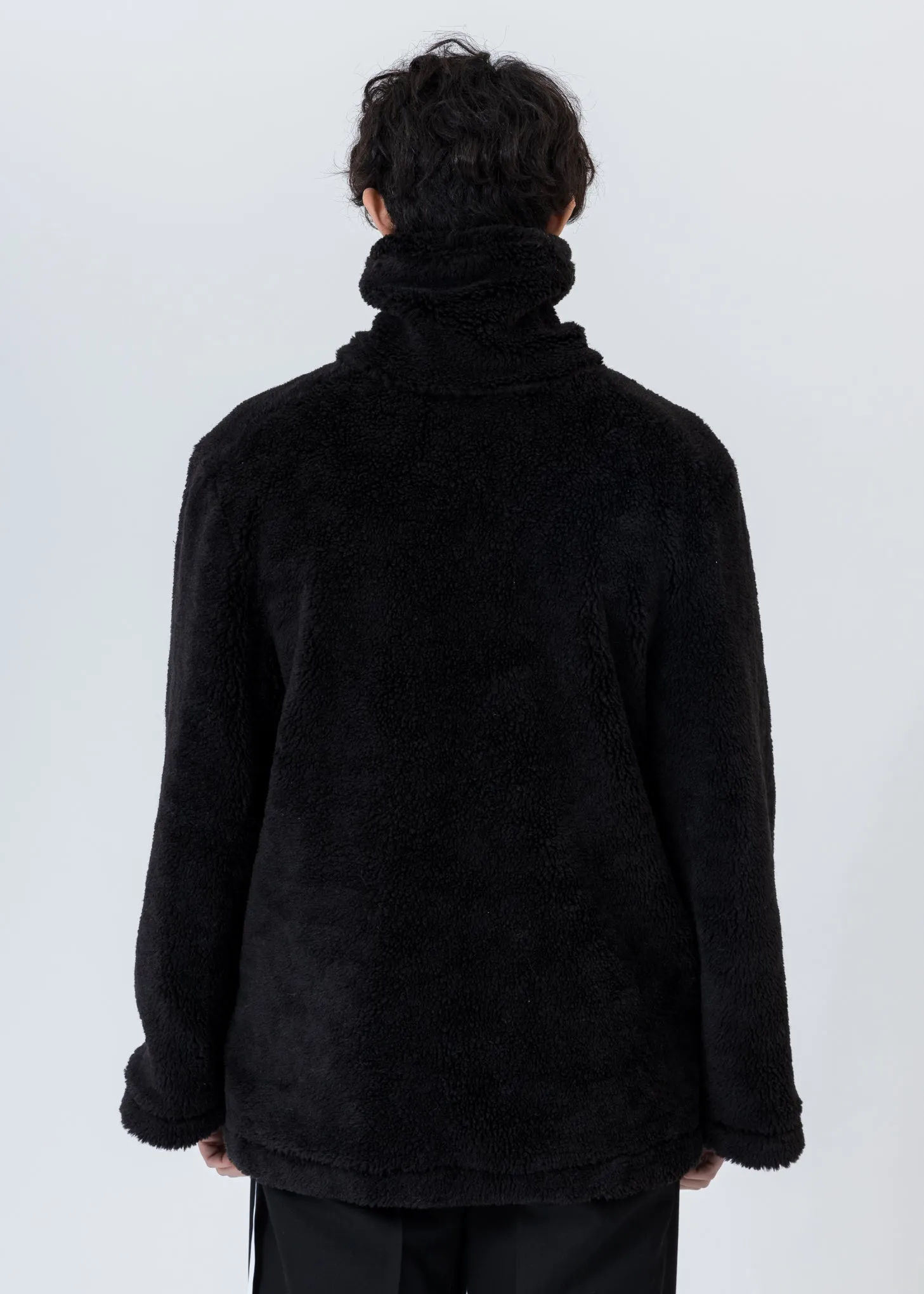 Black Faux Fur Jumper With Pin