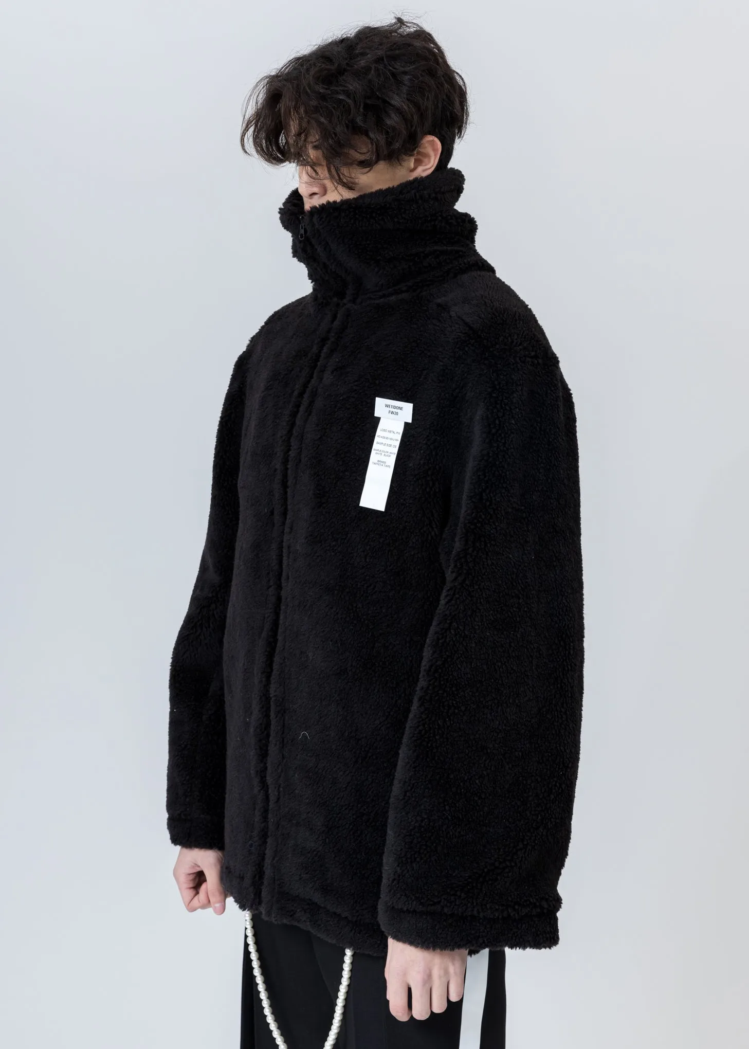 Black Faux Fur Jumper With Pin