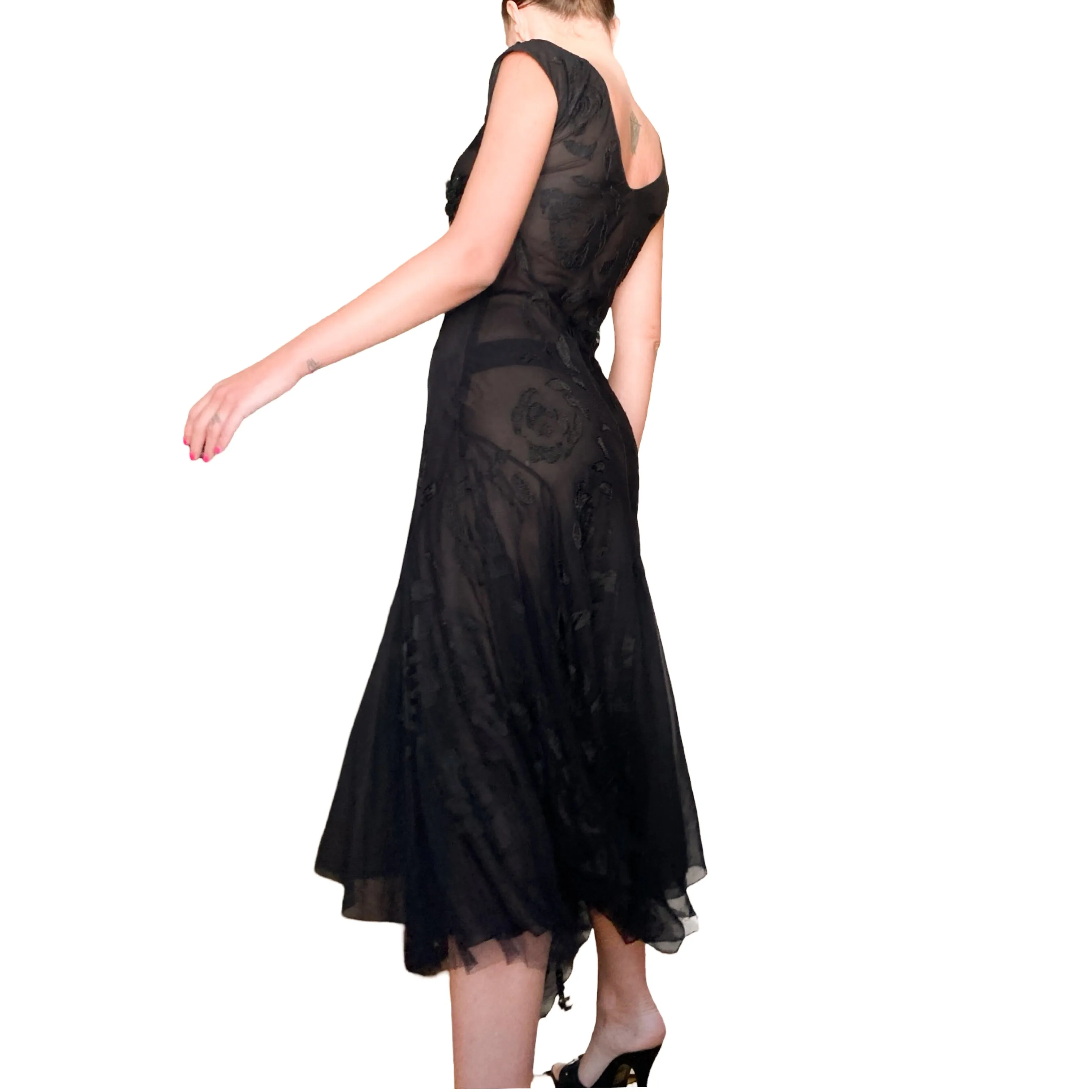 Blumarine S/S 2002 silk lace maxi dress (runway)