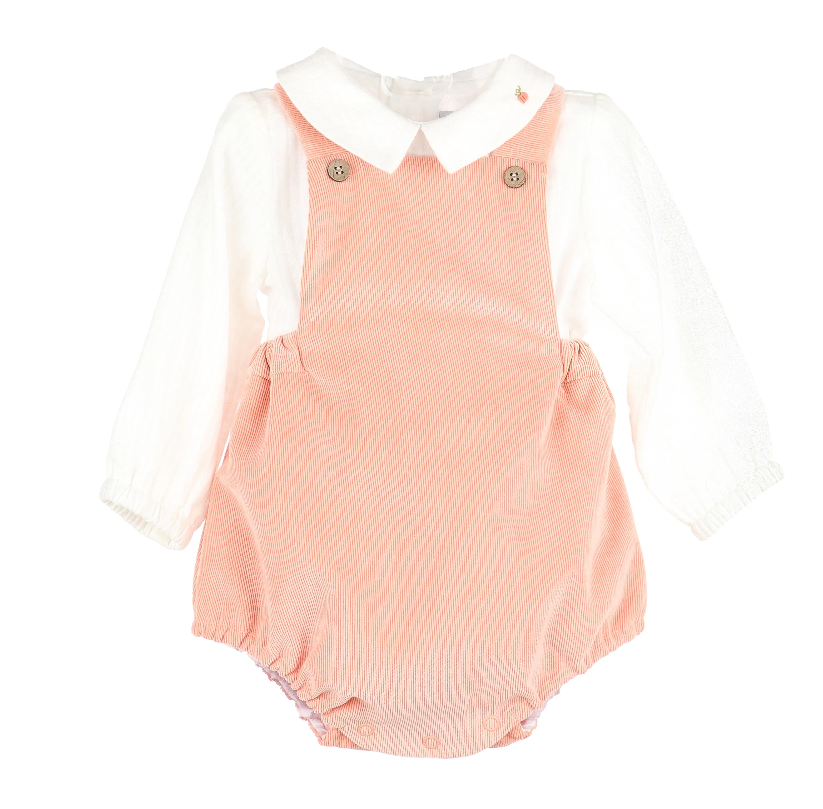 Boy's Pumpkin Cord Overall Set