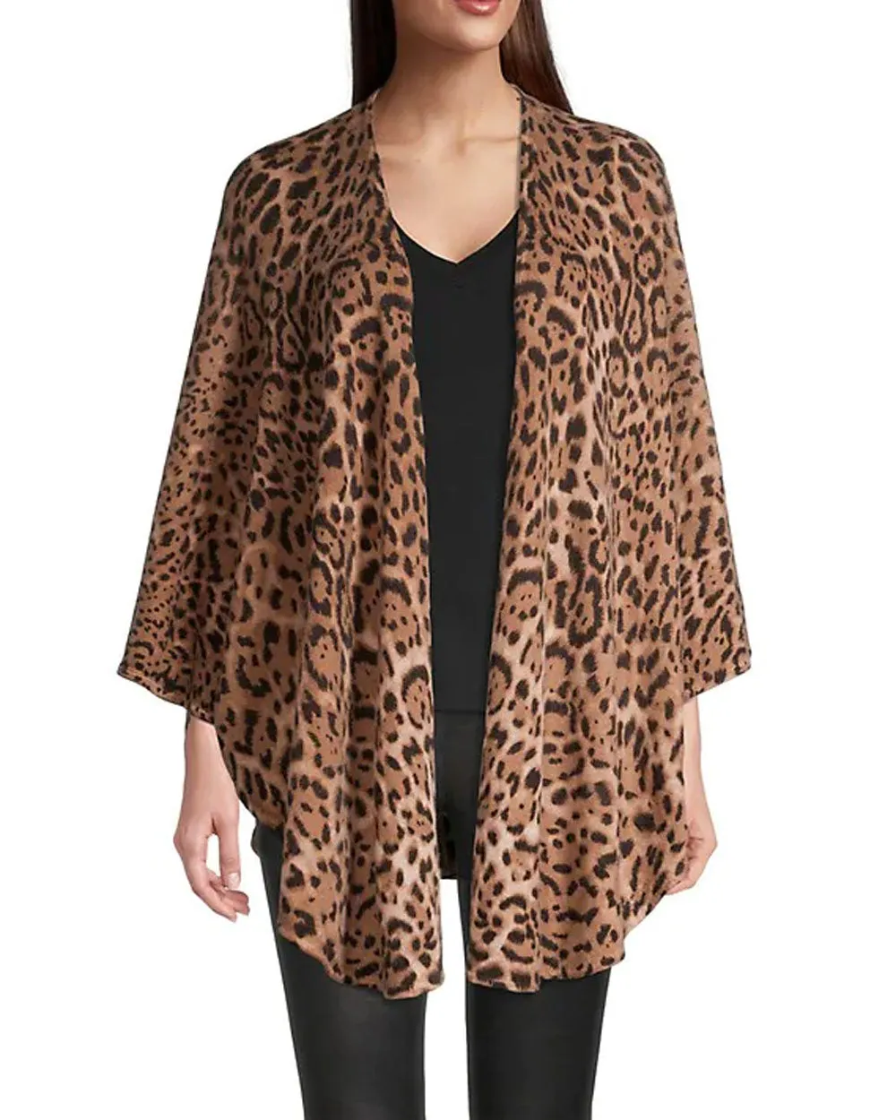 Brown Leopard Print Shape Cape