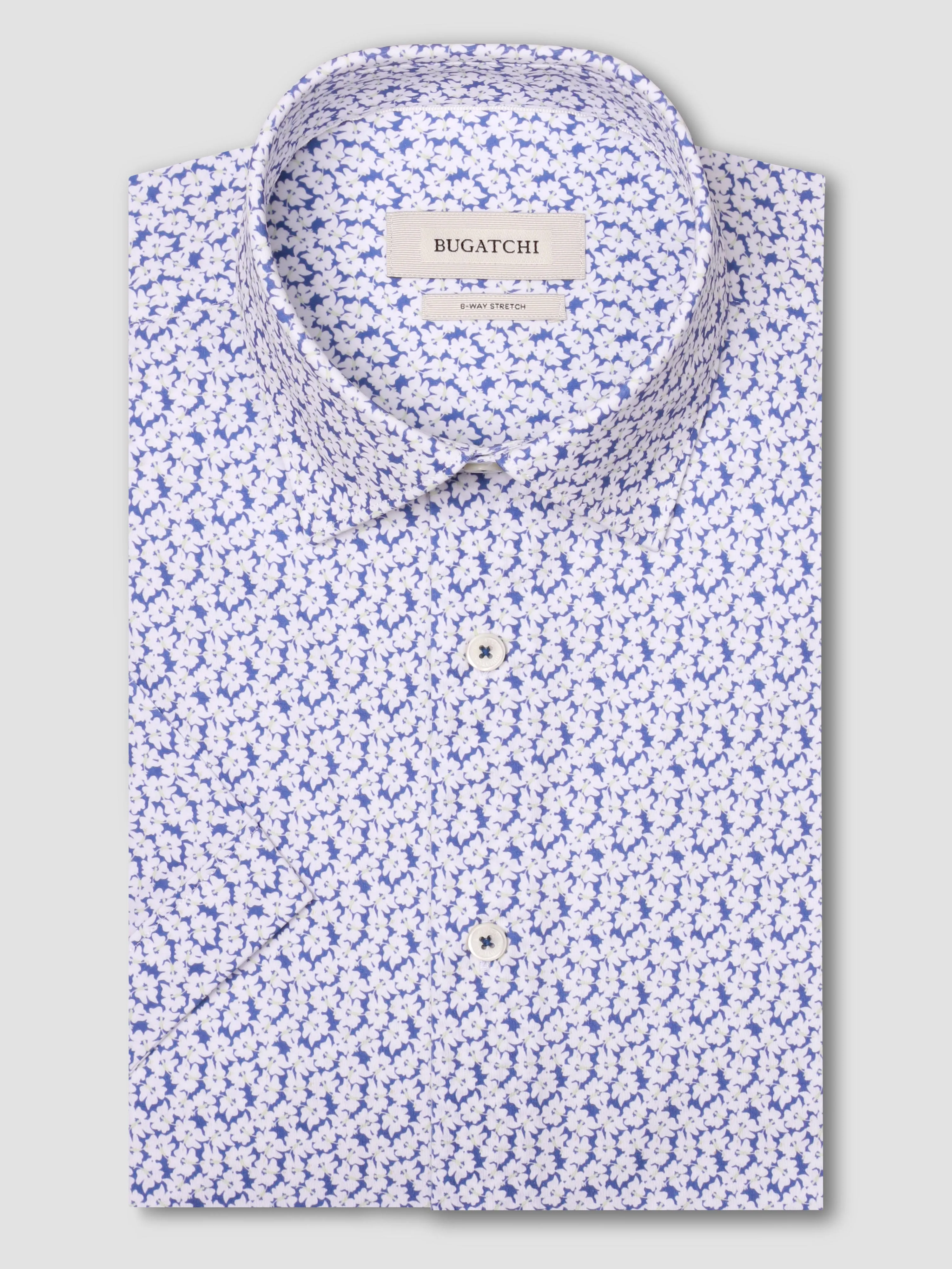 Bugatchi - Miles Short Sleeve Modern Fit Shirt - OOOHCotton Tech - 8 way Stretch - GF9502F40