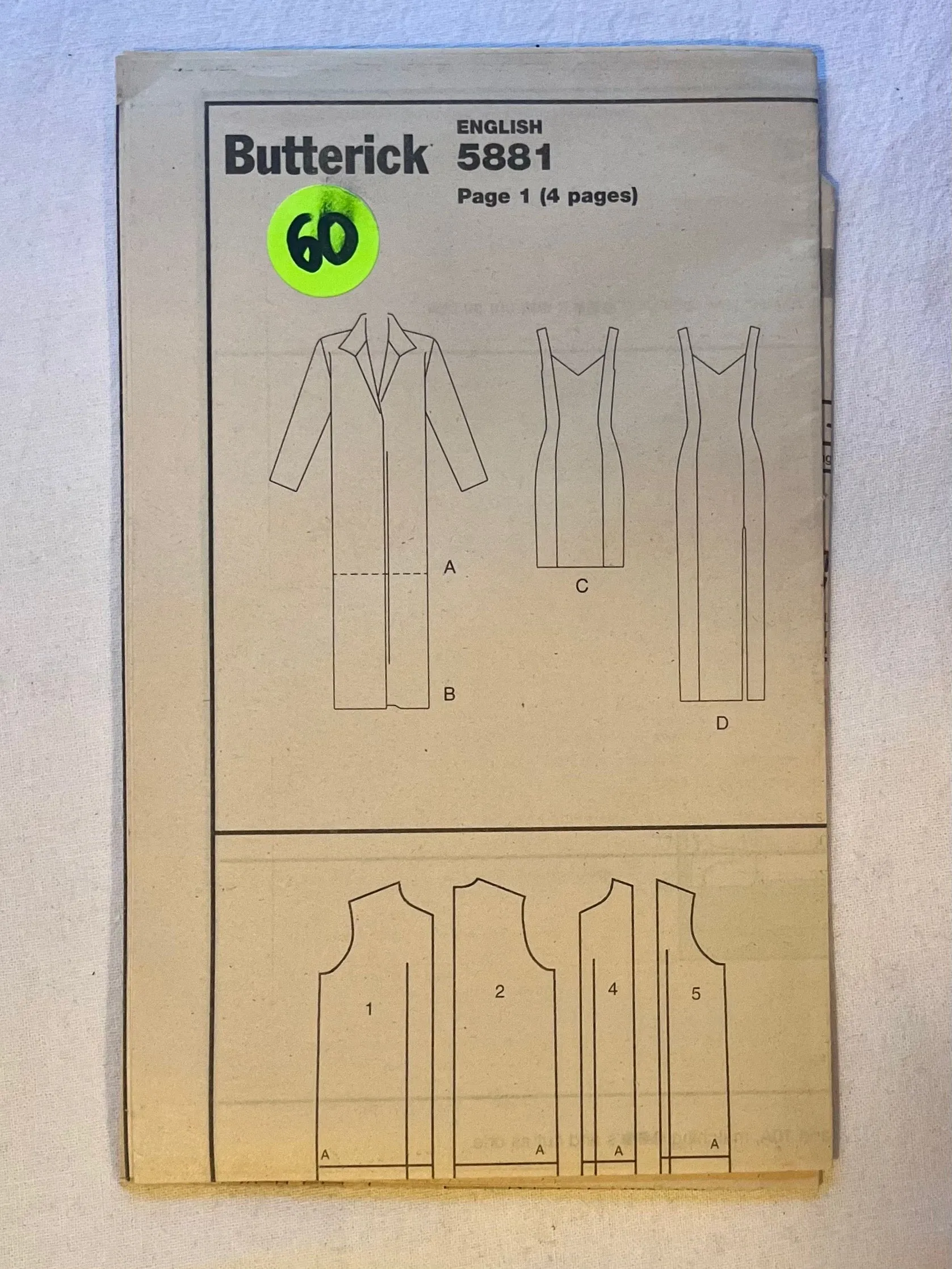 Butterick 5881 UNCUT Misses Dress Size 8-12