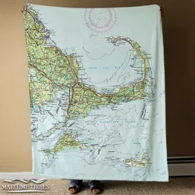 Cape Cod and the Islands, bright topo map Blanket