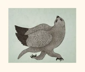 Cape Dorset 2020 Print, Running Owl, Quvianaqtuk Pudlat