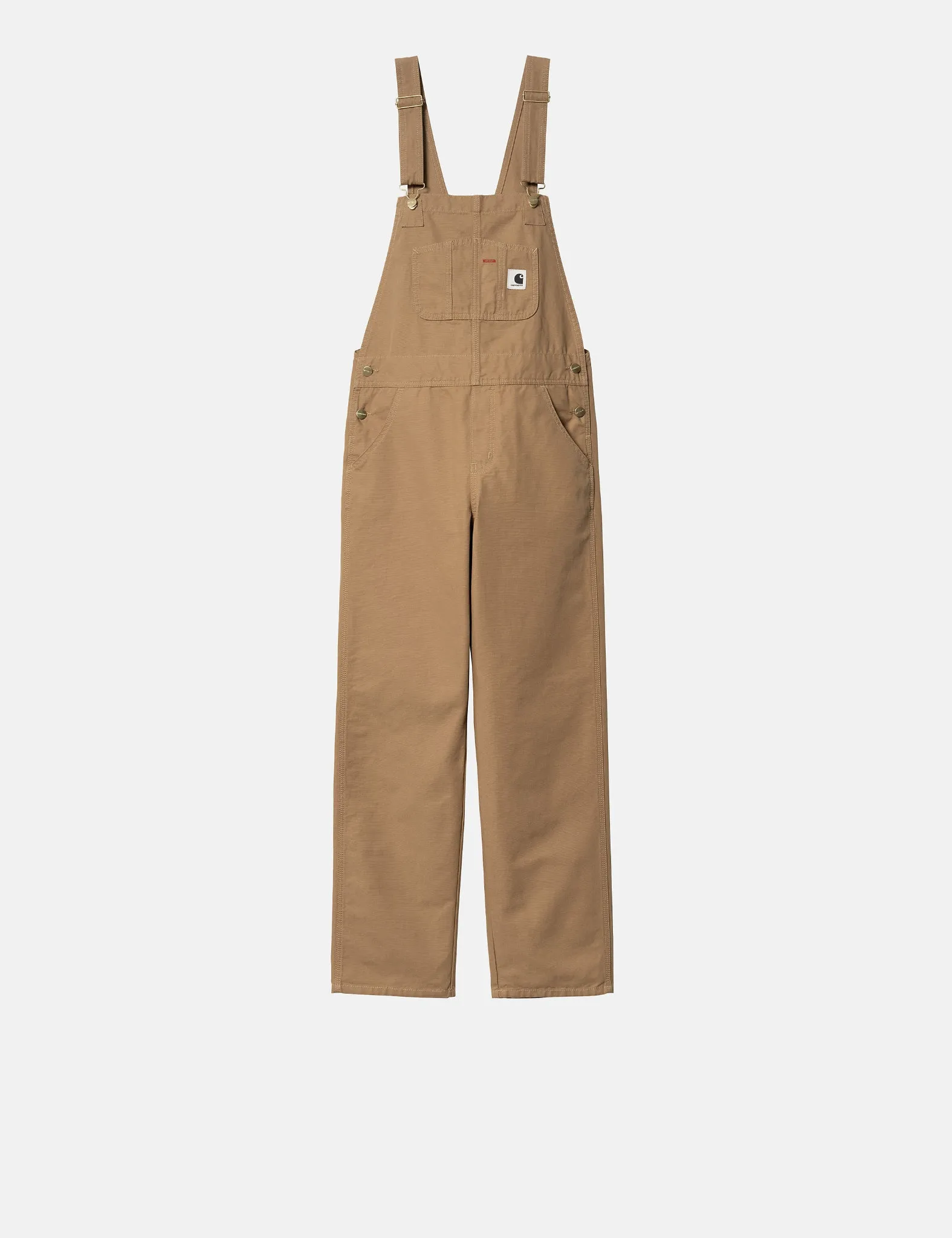 Carhartt WIP Women's Bib Overall Straight - Peanut Brown Rinsed