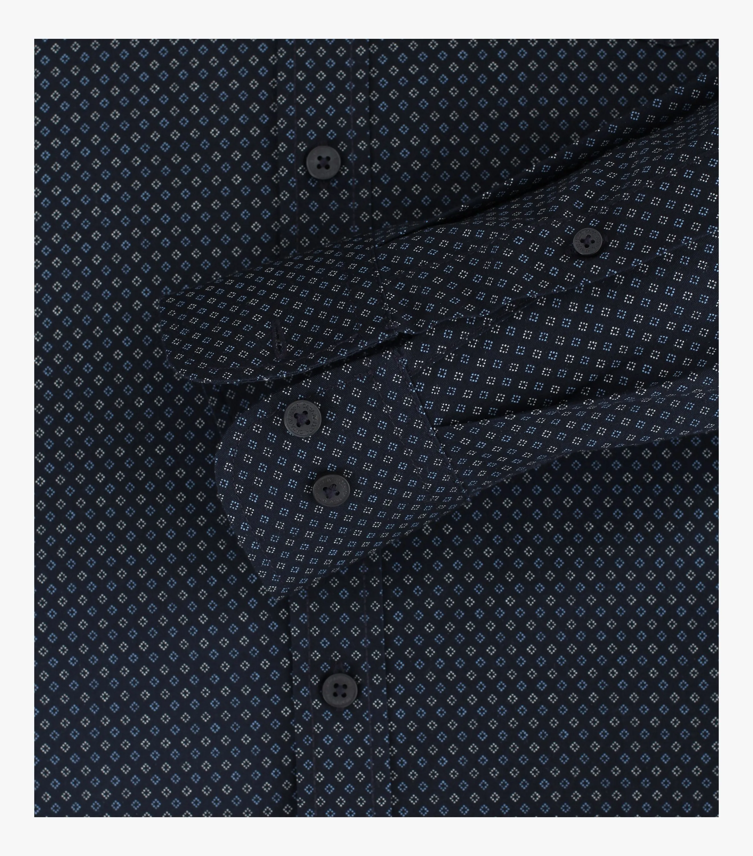 Casa Moda Long Sleeve Diamond Print Casual Shirt 100 - Dark Blue