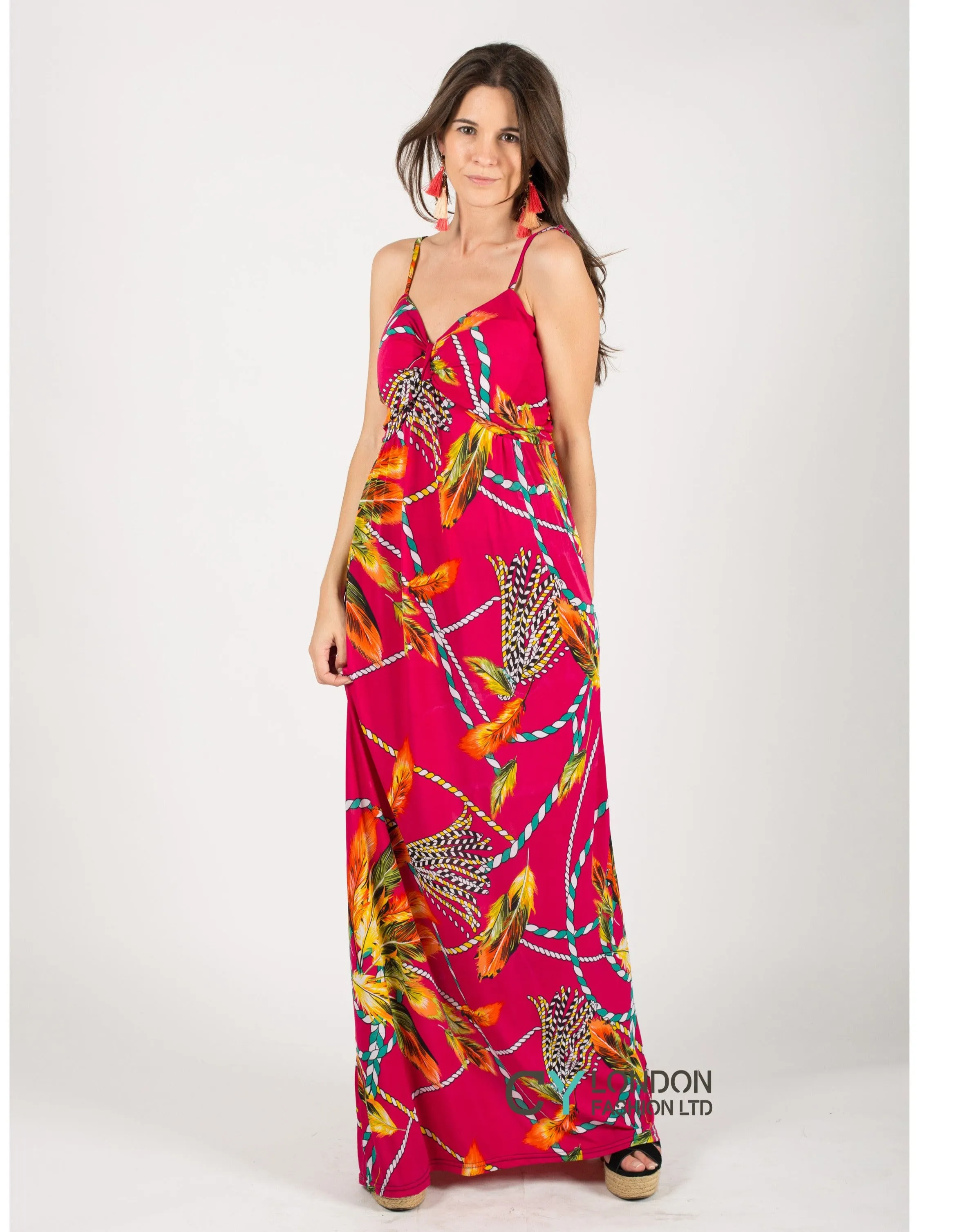 Chain Print Maxi Dress