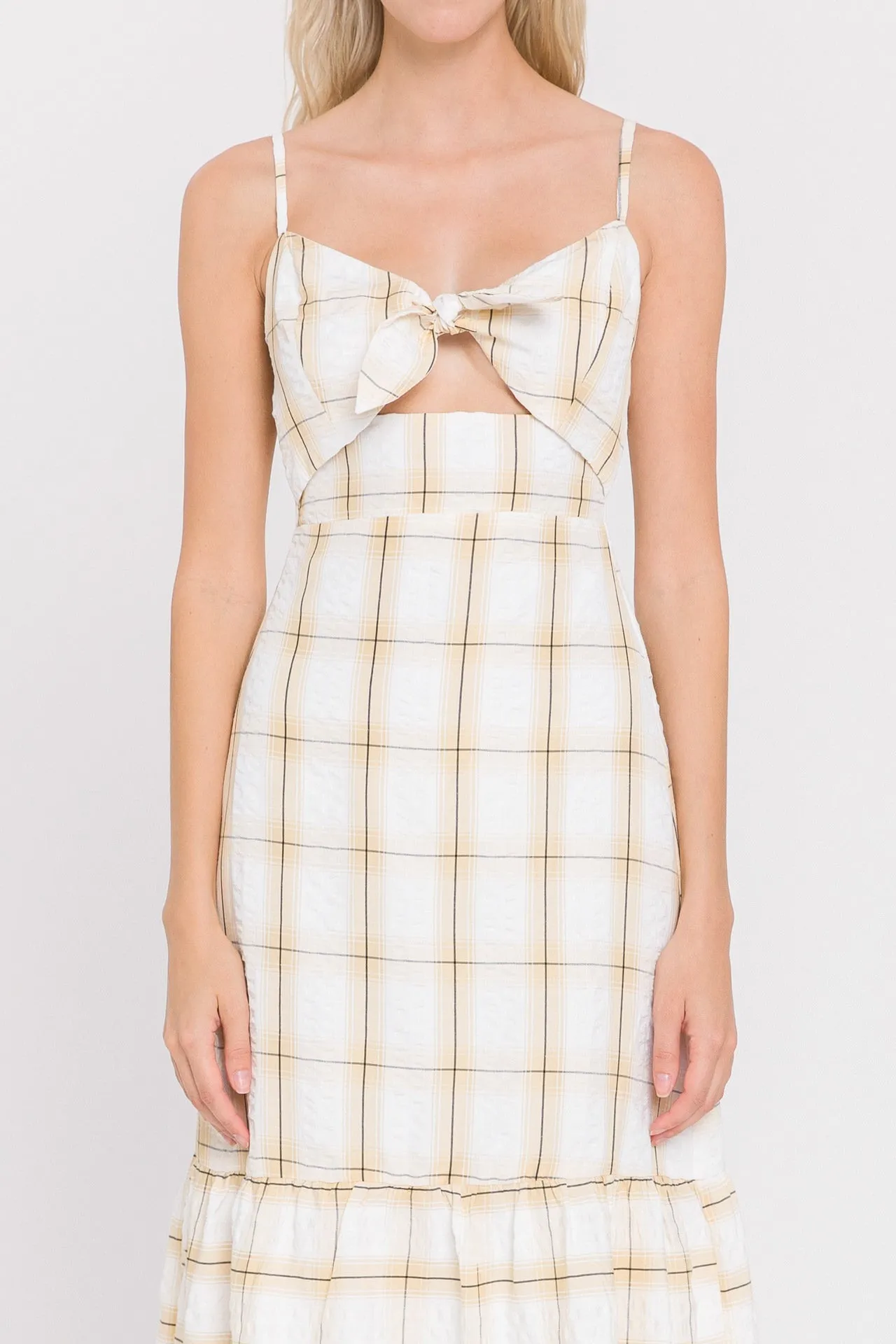Check Print Maxi Dress