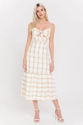 Check Print Maxi Dress