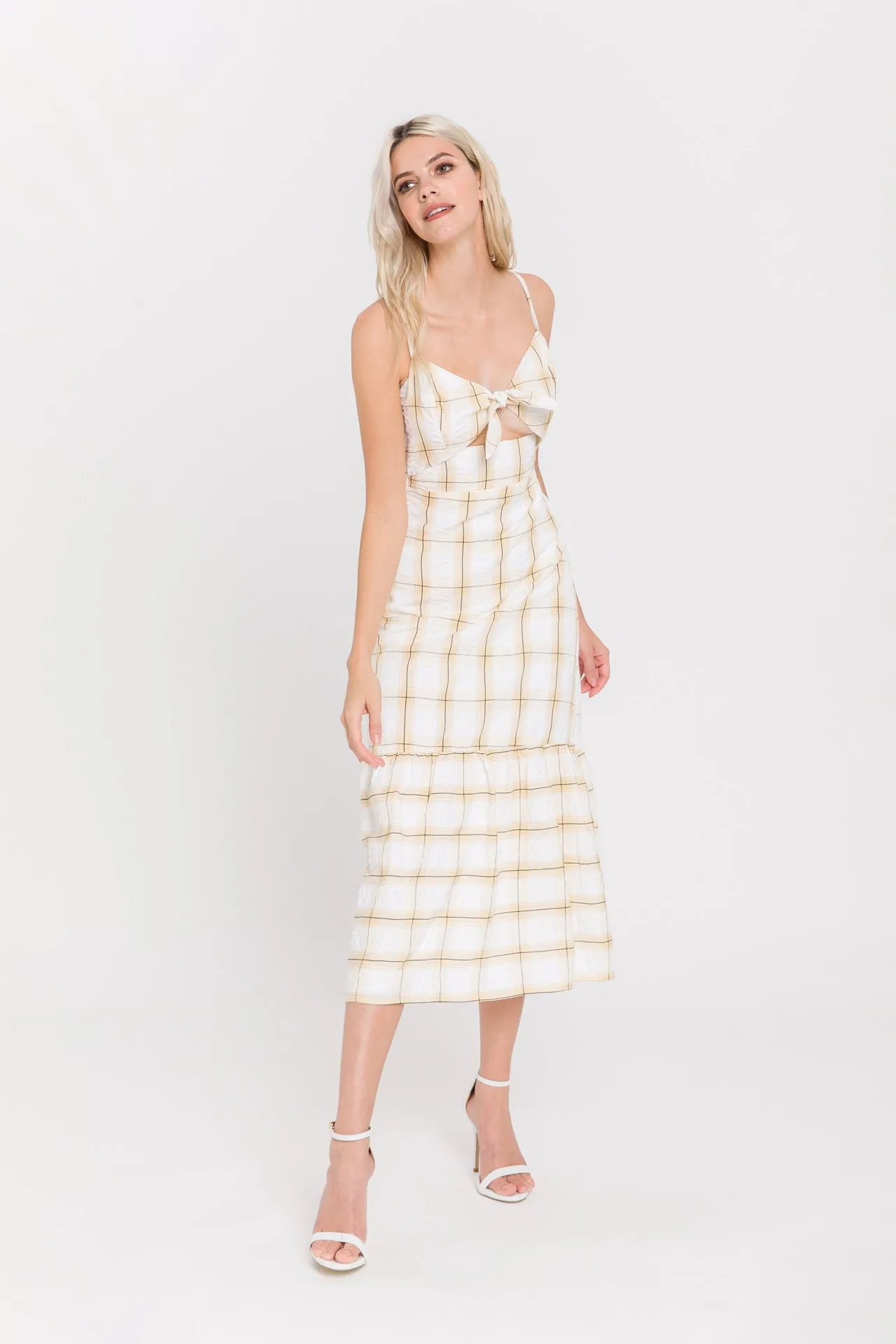 Check Print Maxi Dress
