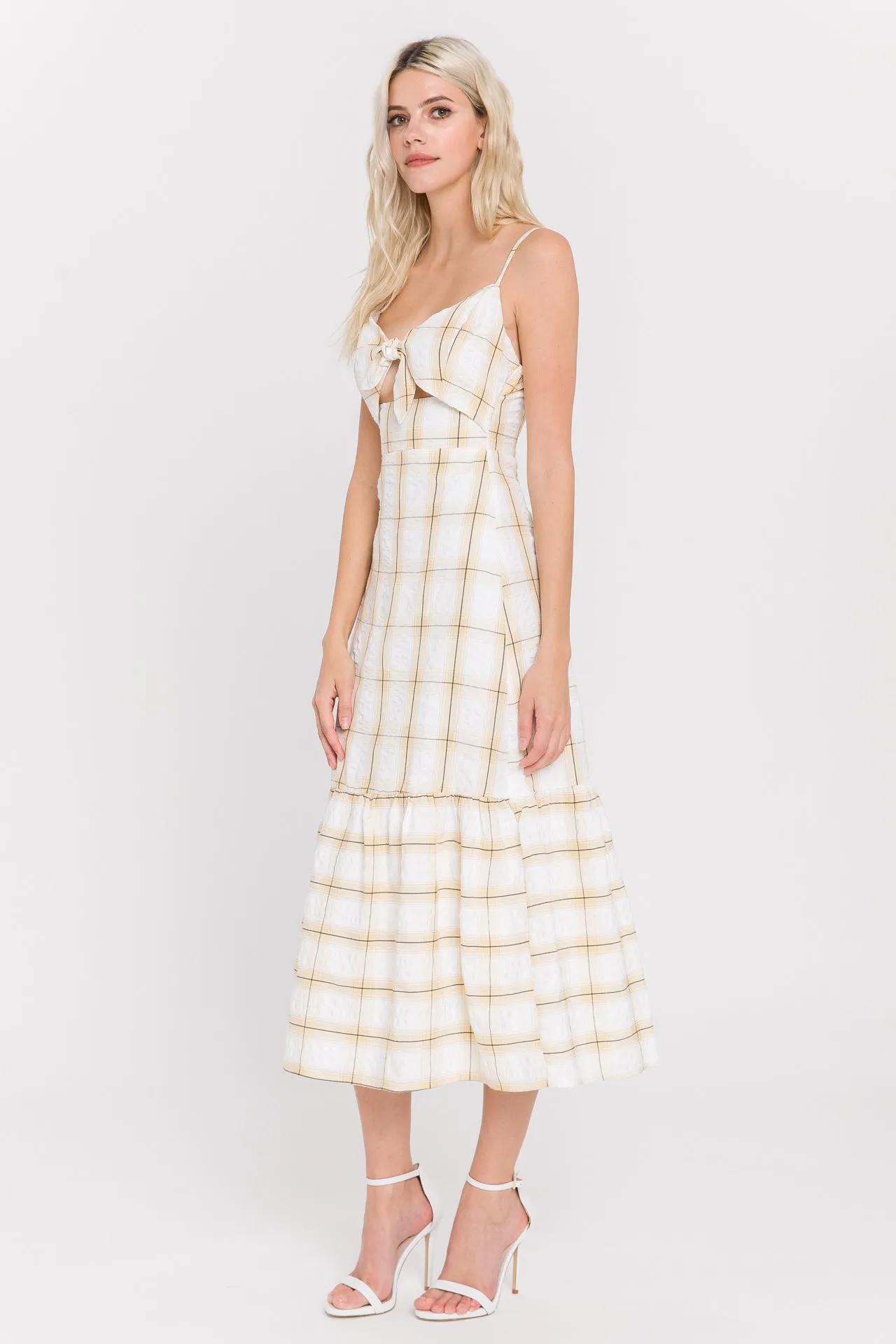 Check Print Maxi Dress